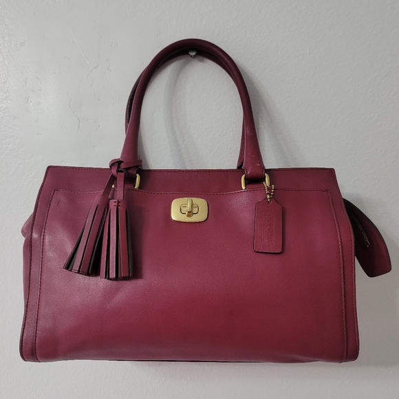 Coach Handbags - Coach Magenta Leather Chelsea Carryall Satchel